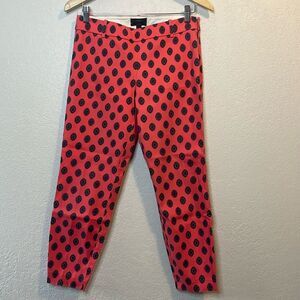 J. Crew red paisley cropped pants